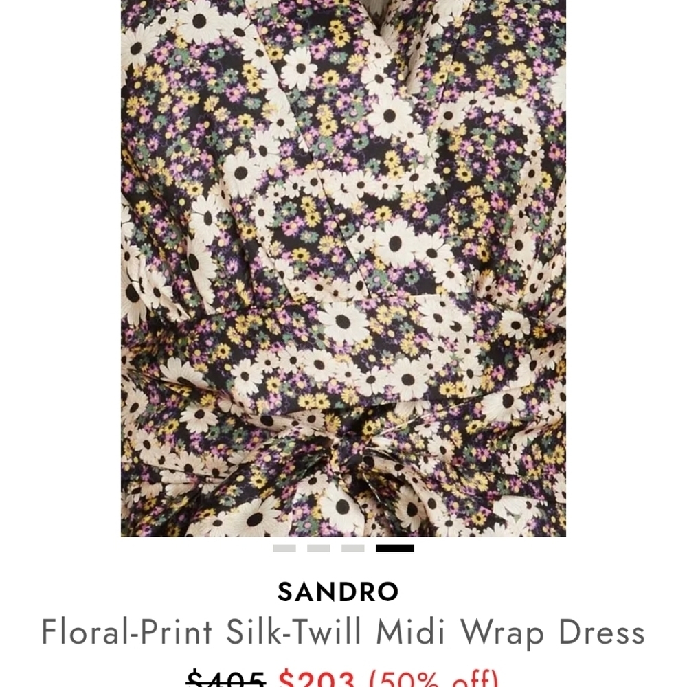 Sandro Floral Midi Wrap Dress - Picture 11 of 12